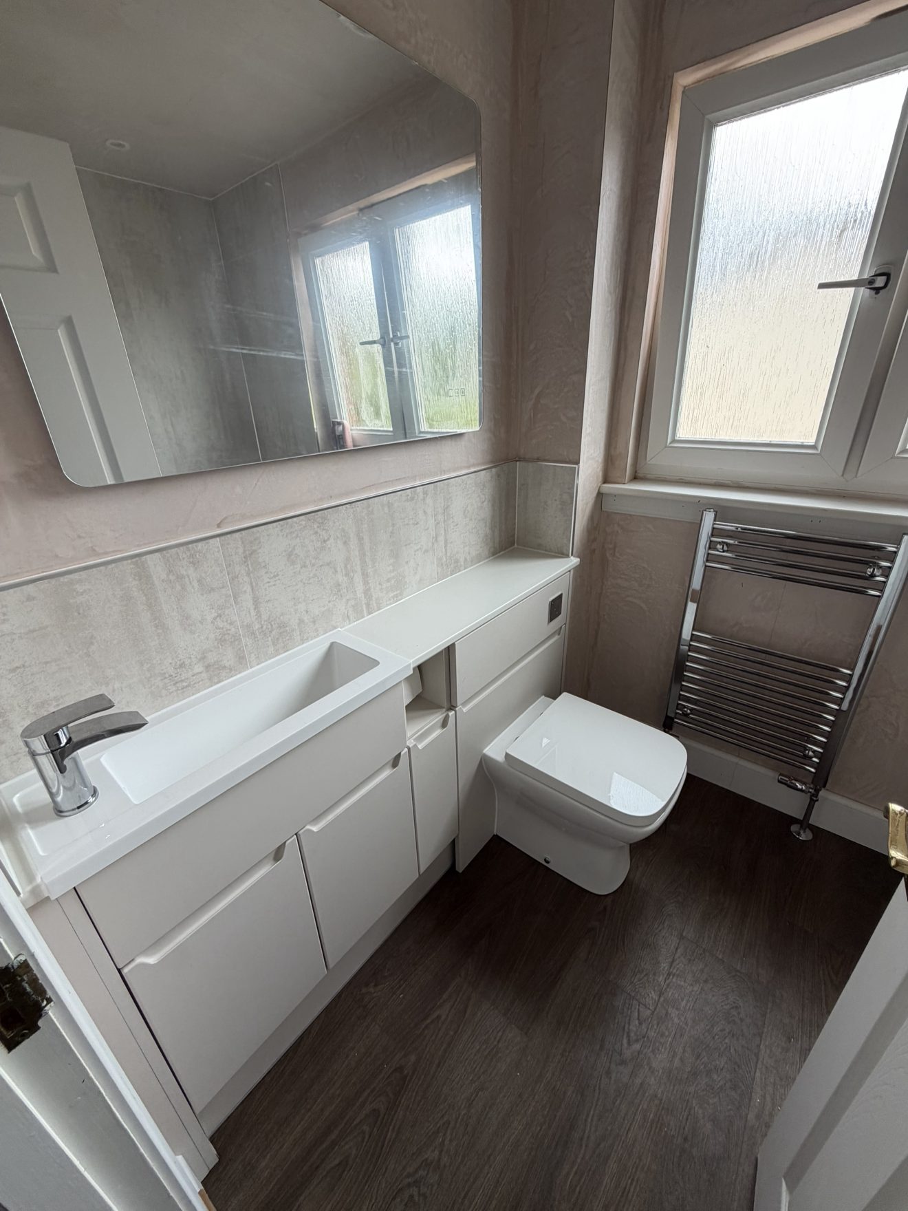 Shower room fitting with glass enclosure in an Edinburgh property